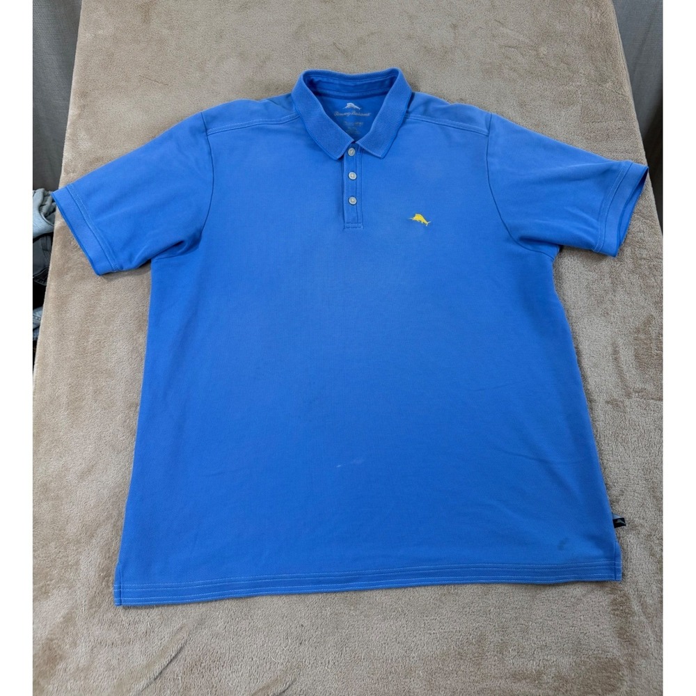 Tommy Bahama Supima Polo‎ Shirt Mens XL Blue Short Sleeve Marlin
